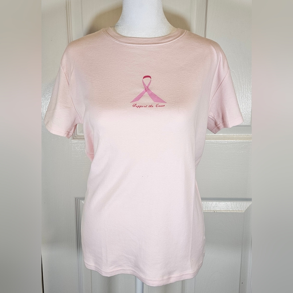 Creative Apparel, breast cancer awareness, short sleeve tee. 100% cotton Size L
